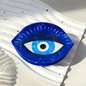 Blue Evil Eye hair clips S932